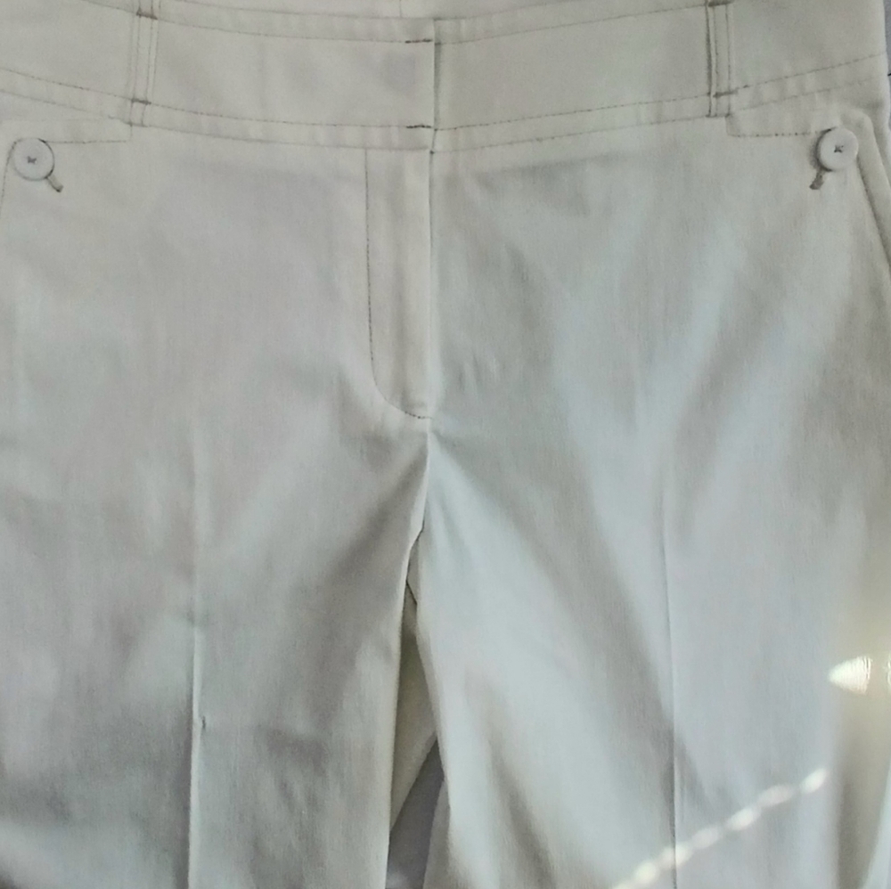 Rafaela White Off White Wide Leg Mid Rise Stretch Pants - Picture 8 of 8